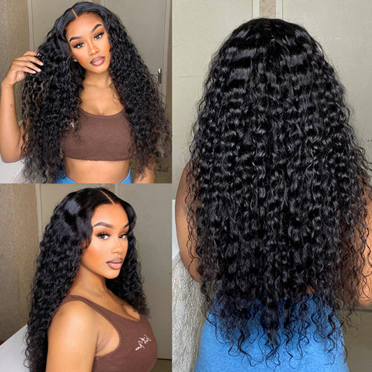 IUPin Hair Undetectable Glueless Water Wave 13x4 HD Front Lace 100% Real Human Hair Wig